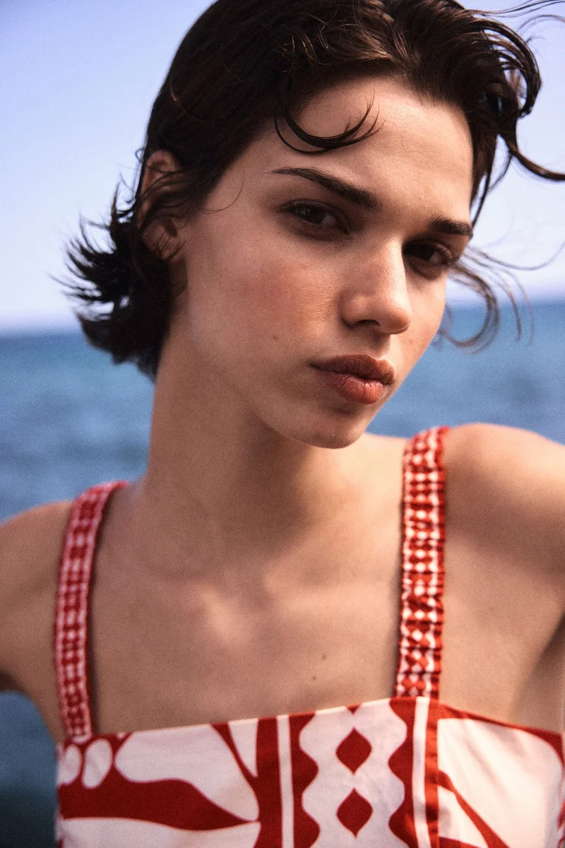 H&M Cropped poplin top